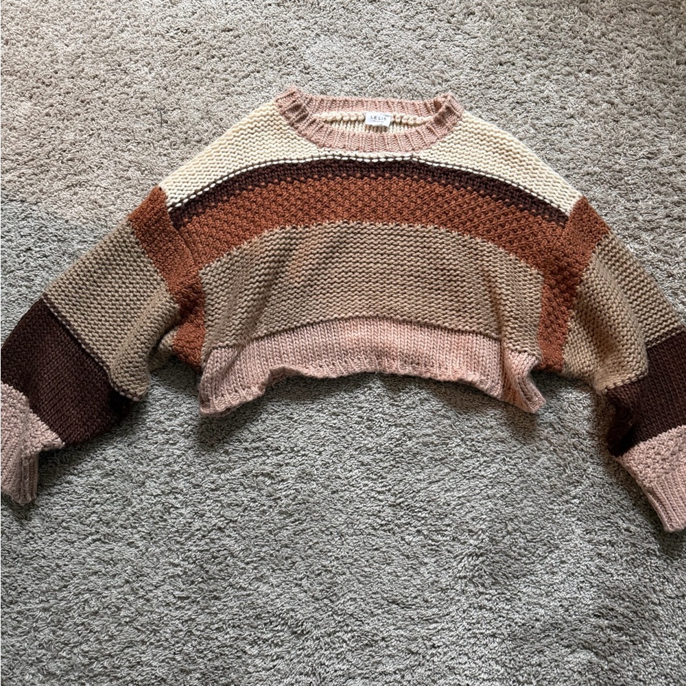 Pink Lily Multicolor Striped Knit Sweater
